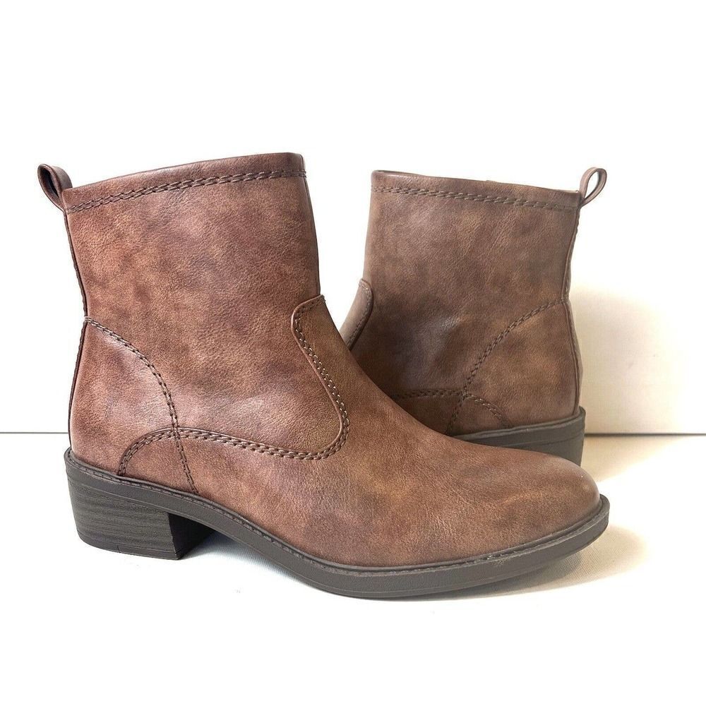 Baretraps Shane Ankle Boots Women's Size 6.5M Brown Faux Leather New